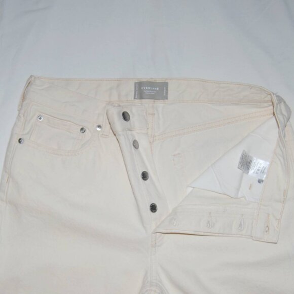 Everlane Women's Cream Straight Leg Jeans - Picture 4 of 5